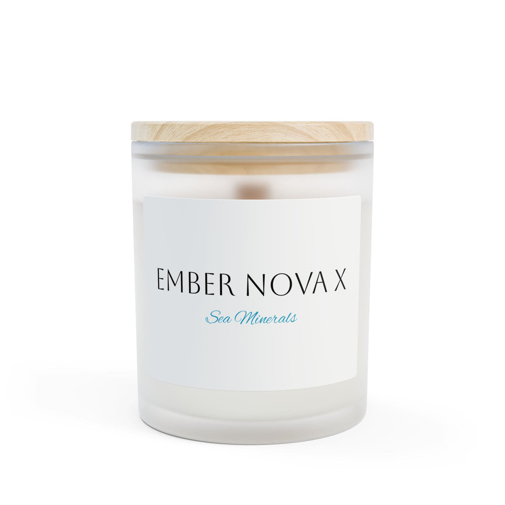Sea Minerals 11oz Frosted Glass Candle - Soothing Aromatherapy for Home Décor