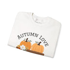 Autumn Love Crewneck Sweatshirt | Cozy Fall Apparel, Pumpkin Sweater, Harvest Gift, Thanksgiving Clothing, Seasonal Fashion