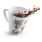 Floral Moon Latte Mug — Lavender, Roses & Mushroom Botanical Ceramic Cup
