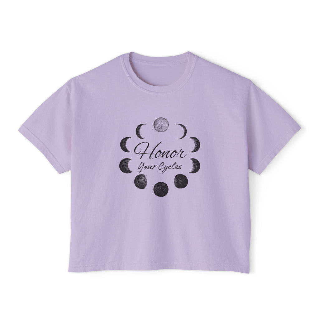 Moon Phases Women's Boxy Tee - Honor Your Cycles