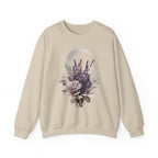 Floral Crescent Crewneck Sweatshirt – Lavender Rose Bouquet Graphic