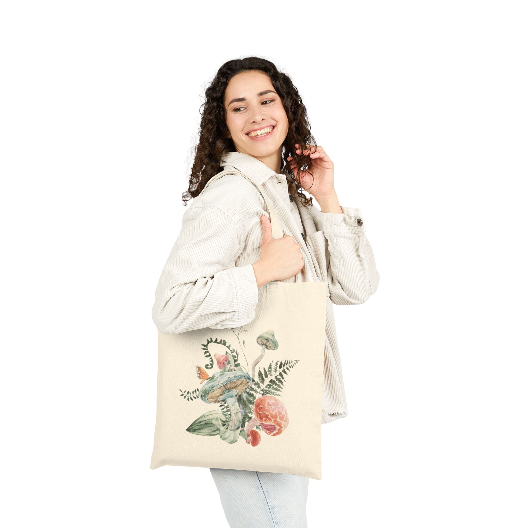 Floral Design Cotton Canvas Tote Bag