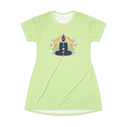 Zen Rainbow Chakra T-Shirt Dress for Relaxation