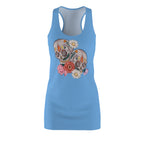 Floral Skull Women's Racerback Dress - Trendy & Stylish