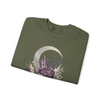 Floral Crescent Crewneck Sweatshirt – Lavender Rose Bouquet Graphic