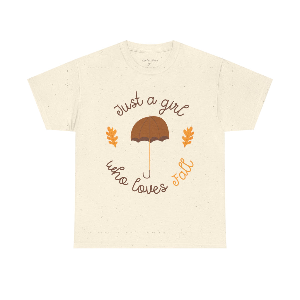 Just a Girl Who Loves Fall Tee, Unisex Autumn T-Shirt, Cozy Casual Wear, Fall Fashion, Gift for Fall Lovers, Seasonal Outfit