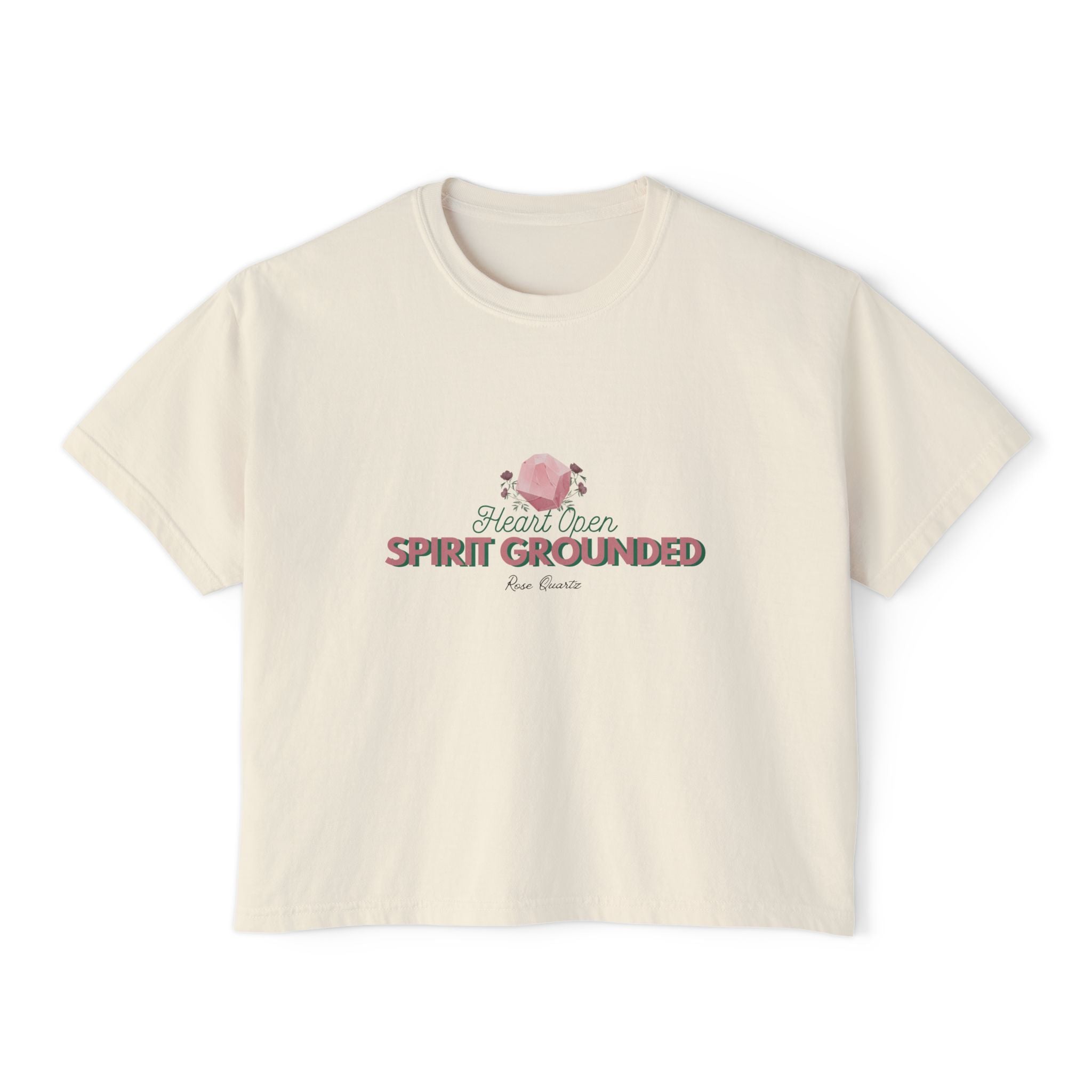 Spirit Grounded Women's Boxy Tee - Affirmation Shirt for Mindfulness & Positivity