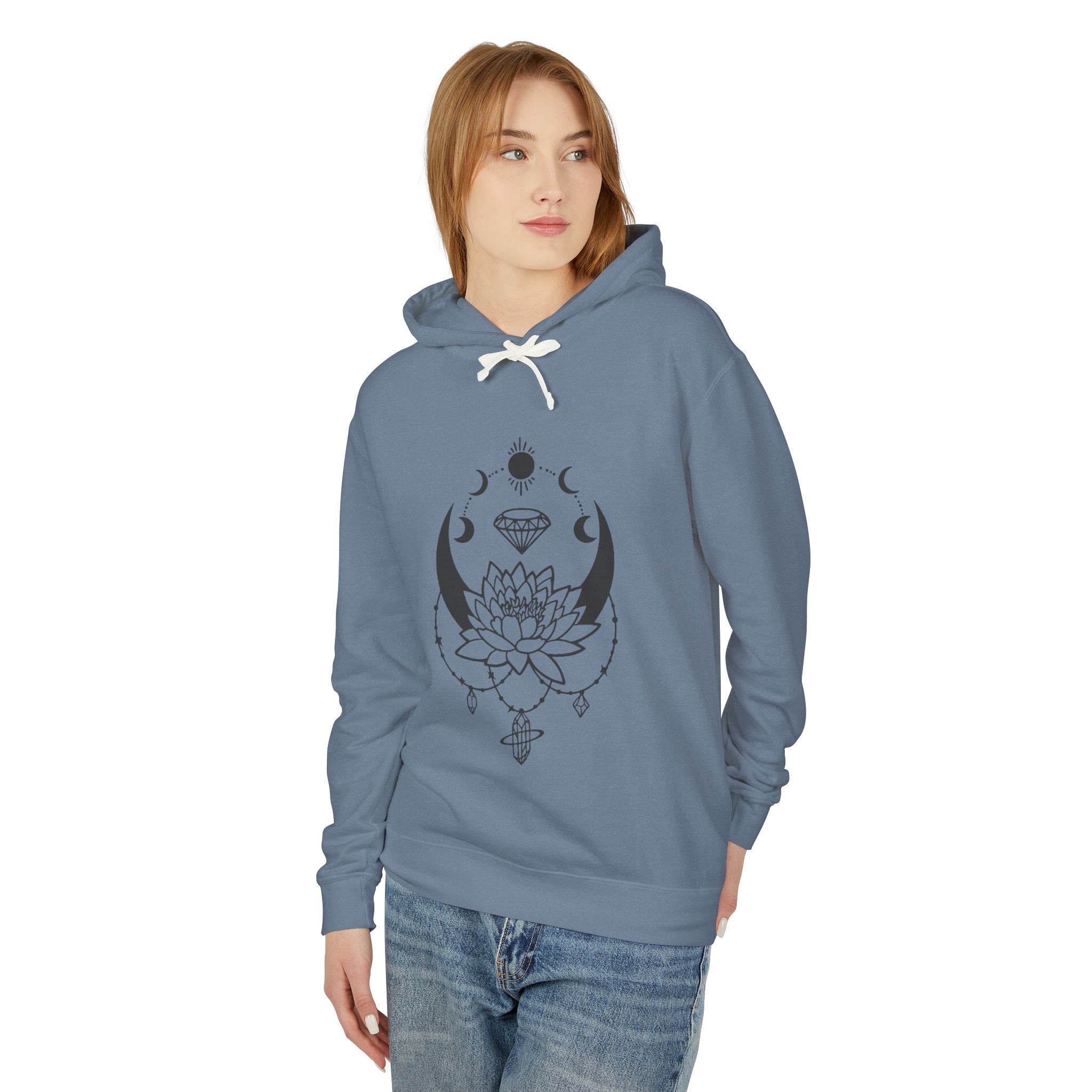 Lotus & Moon Unisex Lightweight Hooded Sweatshirt