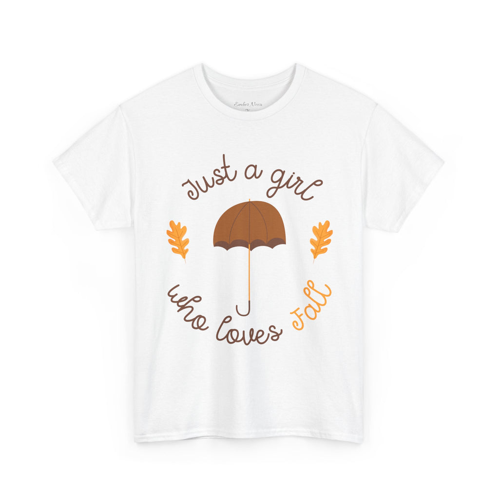 Just a Girl Who Loves Fall Tee, Unisex Autumn T-Shirt, Cozy Casual Wear, Fall Fashion, Gift for Fall Lovers, Seasonal Outfit