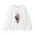 Floral Moon Mystic Sweatshirt – Moon above a floral mushroom bouquet.