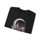 Floral Crescent Crewneck Sweatshirt – Lavender Rose Bouquet Graphic