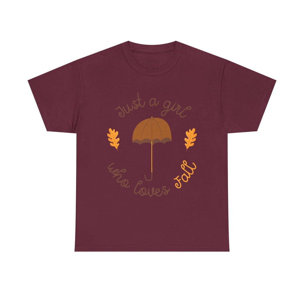 Just a Girl Who Loves Fall Tee, Unisex Autumn T-Shirt, Cozy Casual Wear, Fall Fashion, Gift for Fall Lovers, Seasonal Outfit