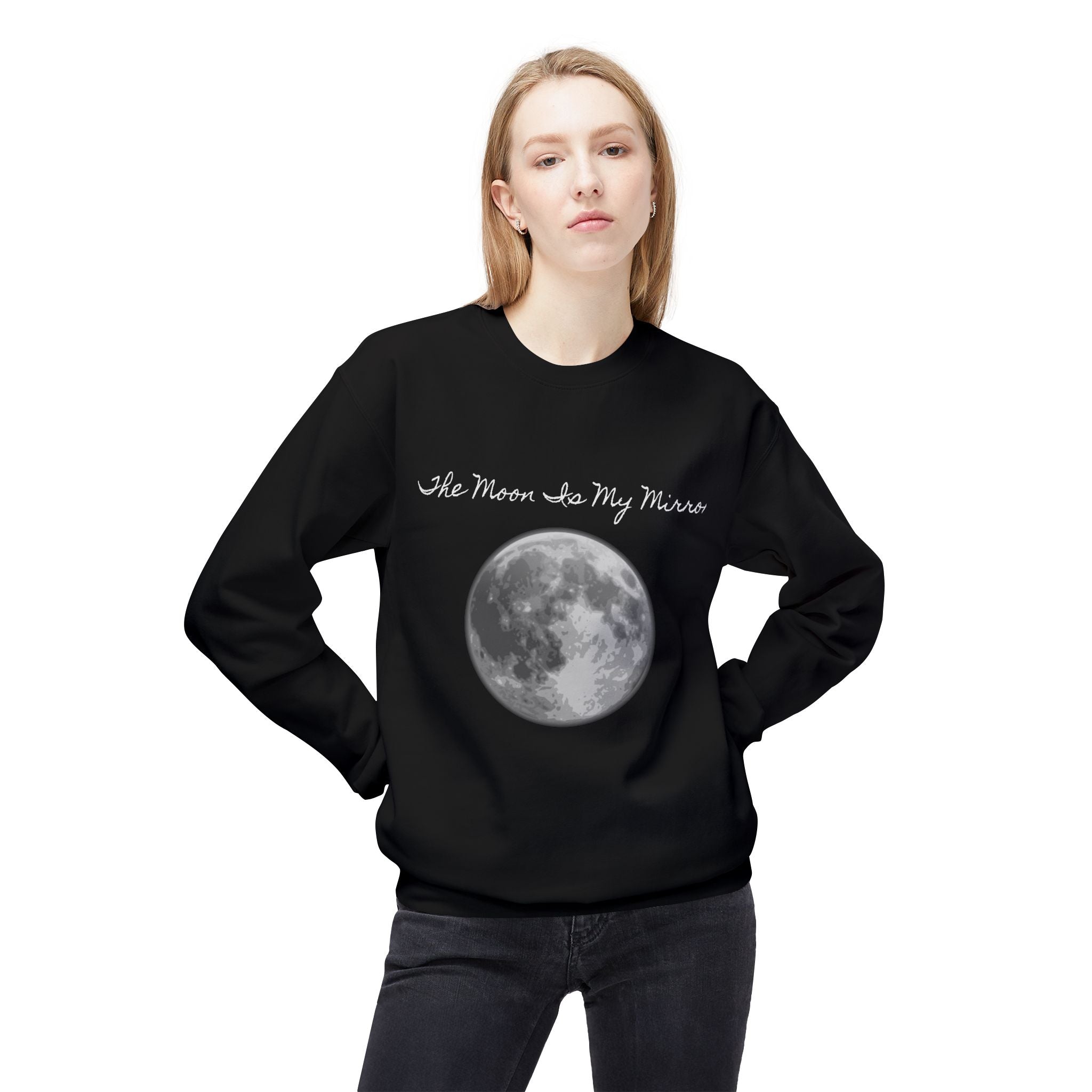 Inspirational Moon Graphic Crewneck Sweatshirt