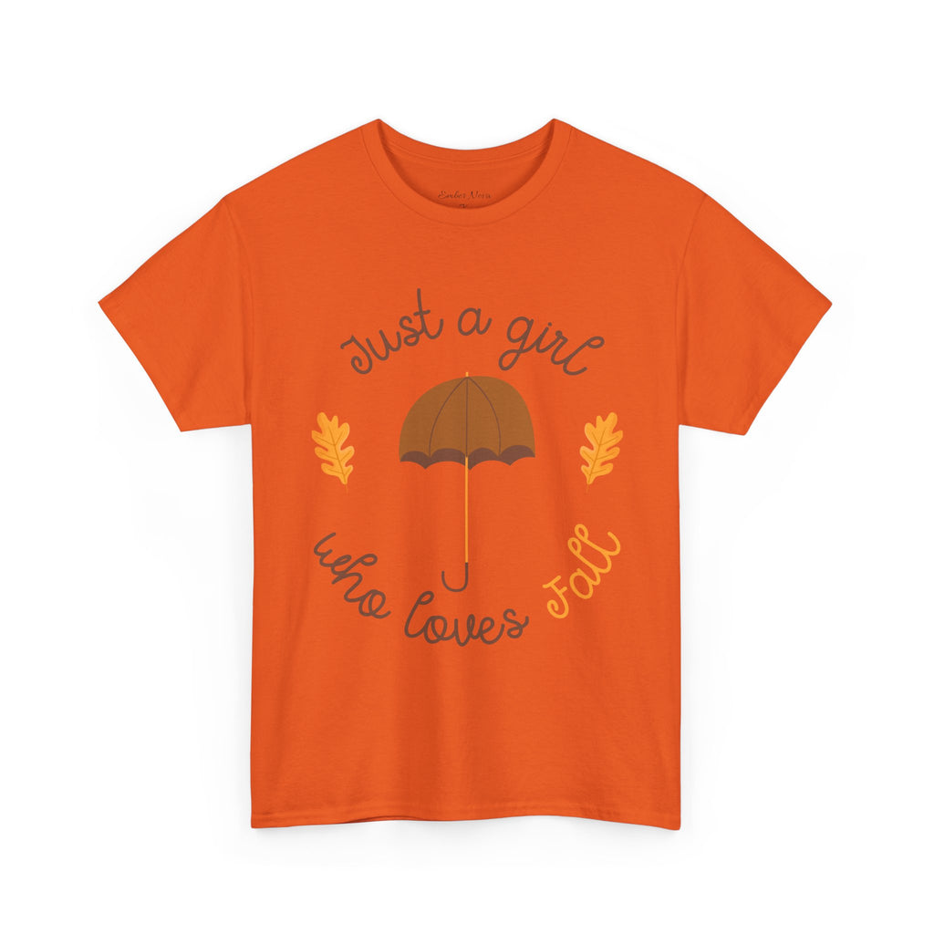 Just a Girl Who Loves Fall Tee, Unisex Autumn T-Shirt, Cozy Casual Wear, Fall Fashion, Gift for Fall Lovers, Seasonal Outfit