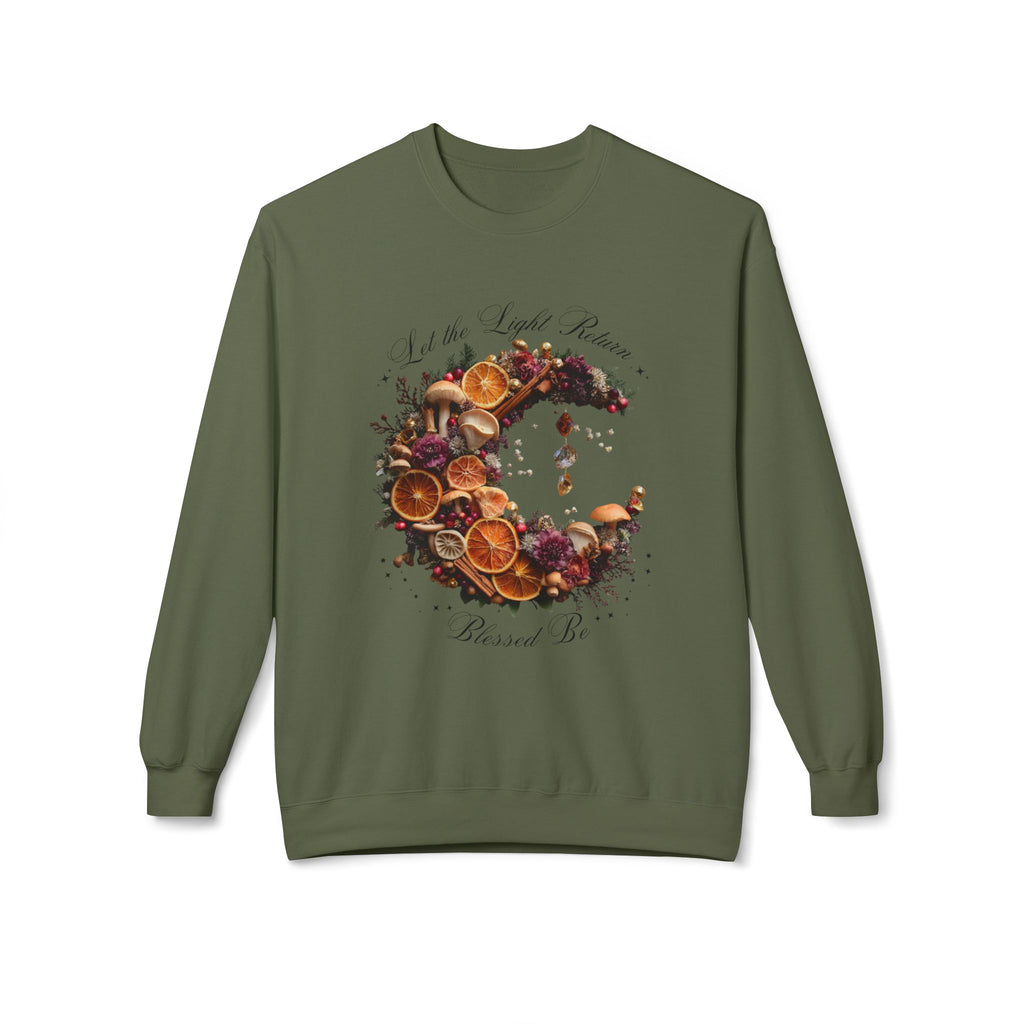 Crewneck Sweatshirt — Autumn Citrus Wreath “Count Your Blessings” Fall Graphic