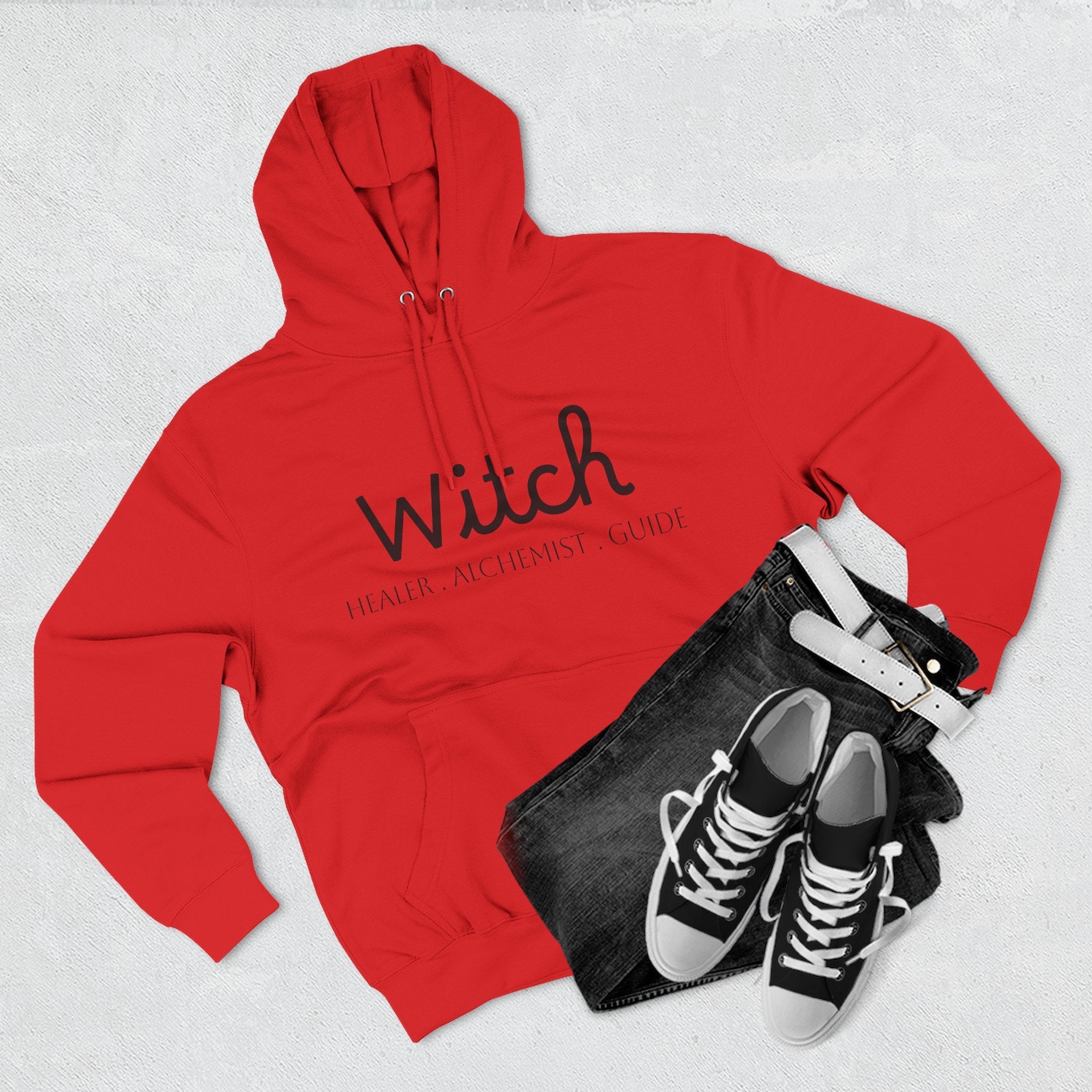 Witch Fleece Hoodie - Cozy Spellbinding Apparel for Witches, Gifts for Halloween, Winter Wear, Spiritual Gathering