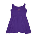 Celestial Women's Skater Dress - AOP Purple Dress with Star and Sun Design