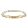 Engraved Moon Phase Natural Stone Stretch Bracelet