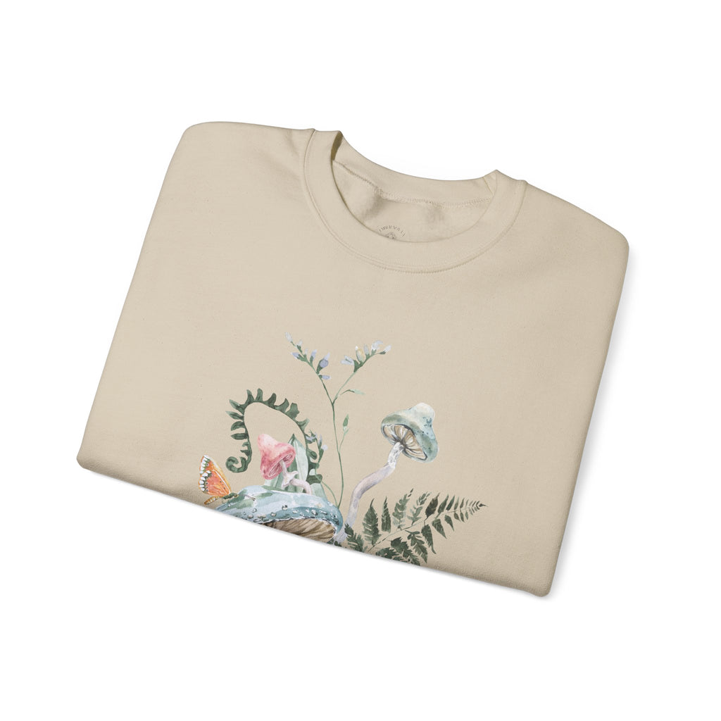 Floral Snake Crewneck Sweatshirt — Watercolor Botanical & Serpent Design