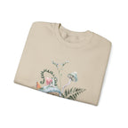 Floral Snake Crewneck Sweatshirt — Watercolor Botanical & Serpent Design