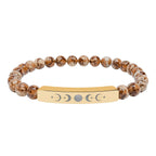 Engraved Moon Phase Natural Stone Stretch Bracelet