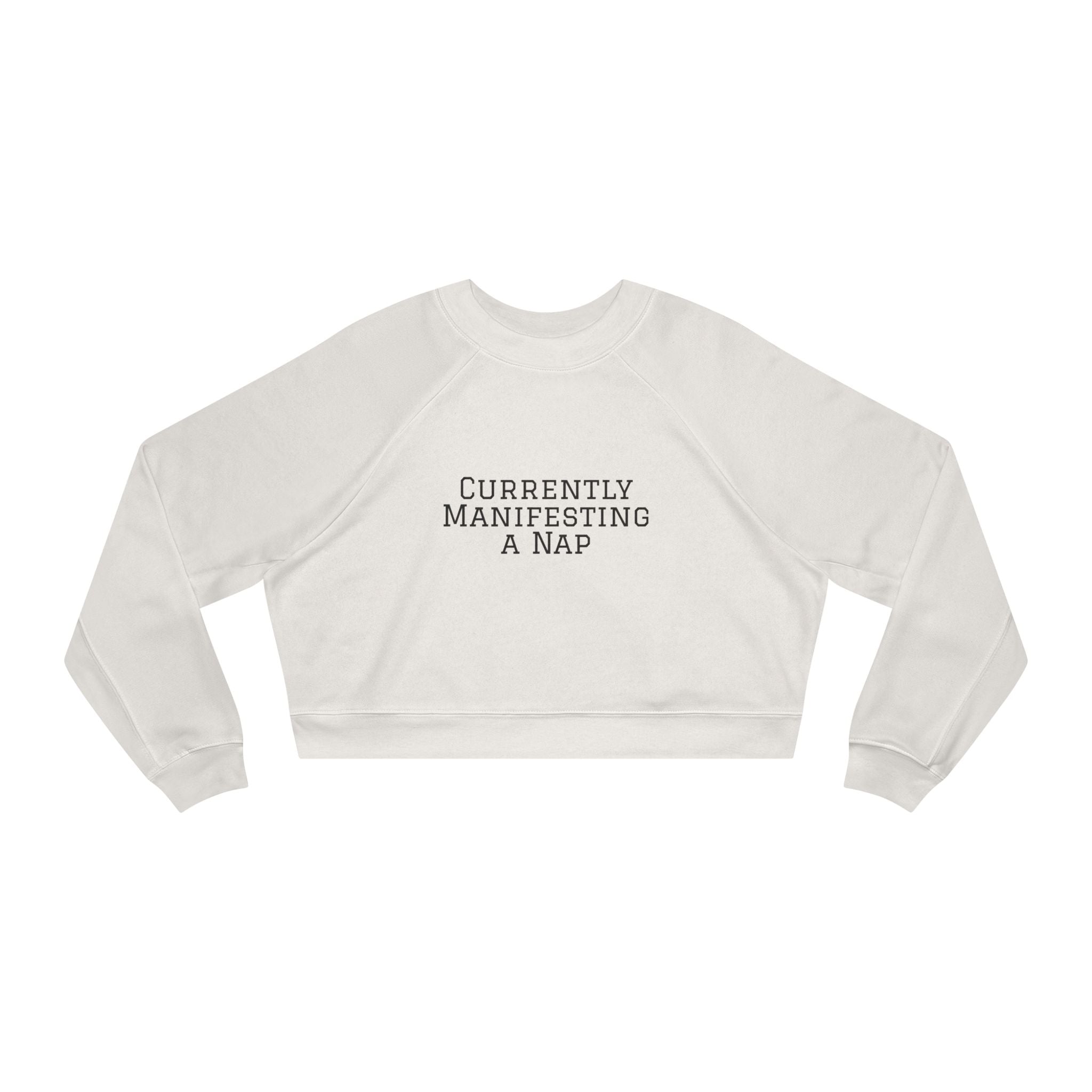 Currently Manifesting a Nap Cropped Fleece Pullover