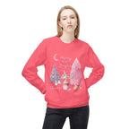 Christmas Crewneck Sweatshirt - "Merry and Bright" Pink Holiday Tree & Cocoa Design