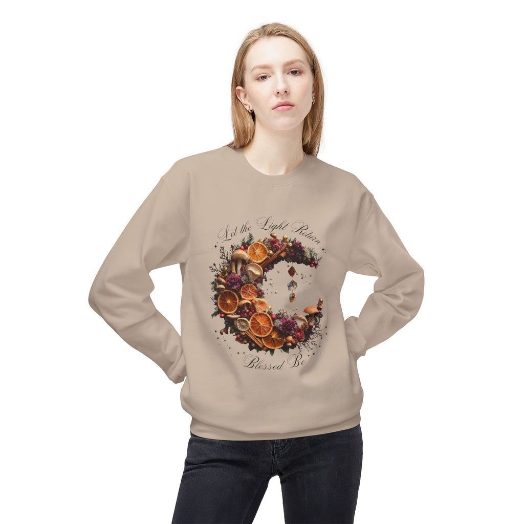 Crewneck Sweatshirt — Autumn Citrus Wreath “Count Your Blessings” Fall Graphic