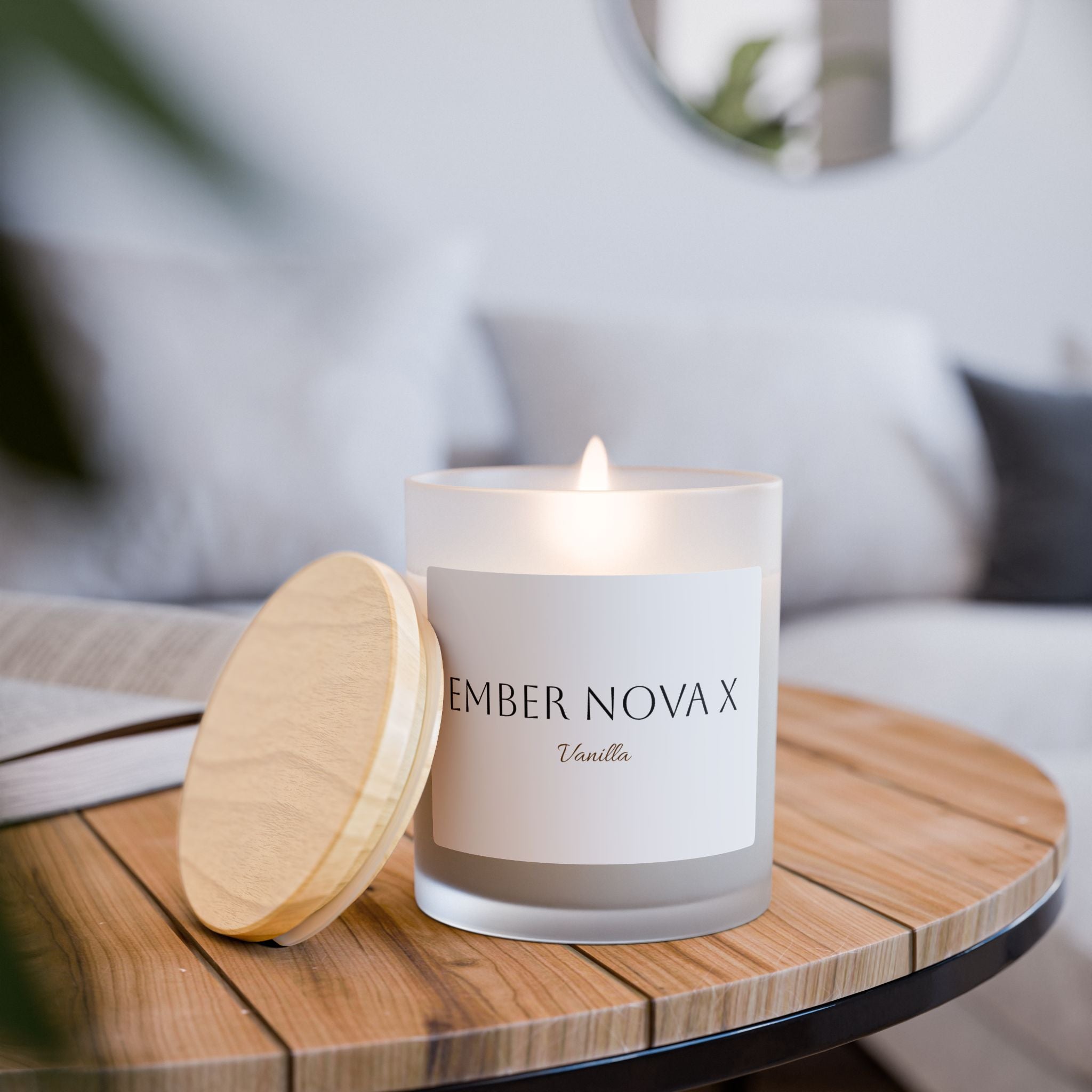 Ember Nova X Vanilla Frosted Glass Candle | Relaxing Aromatherapy Candle for Home Décor