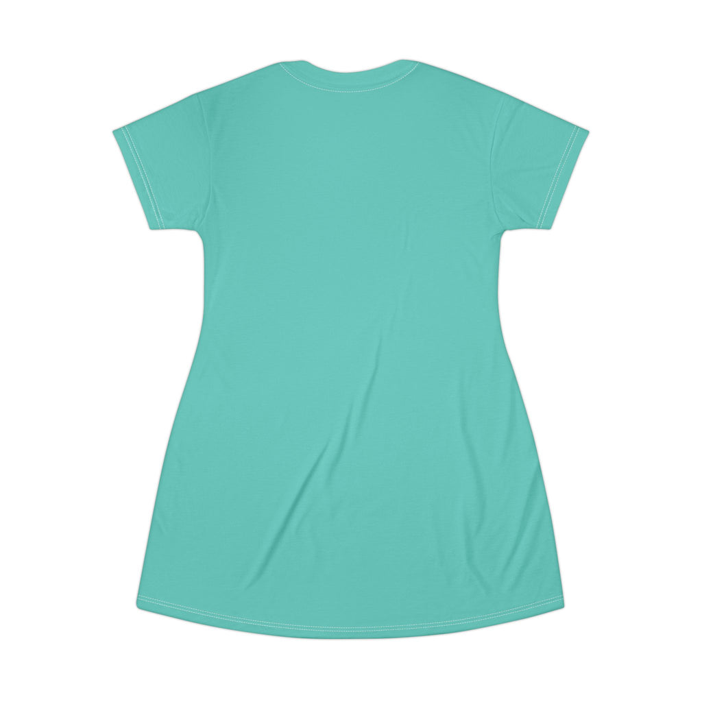 Lotus Flower T-Shirt Dress - Comfortable & Chic AOP Design