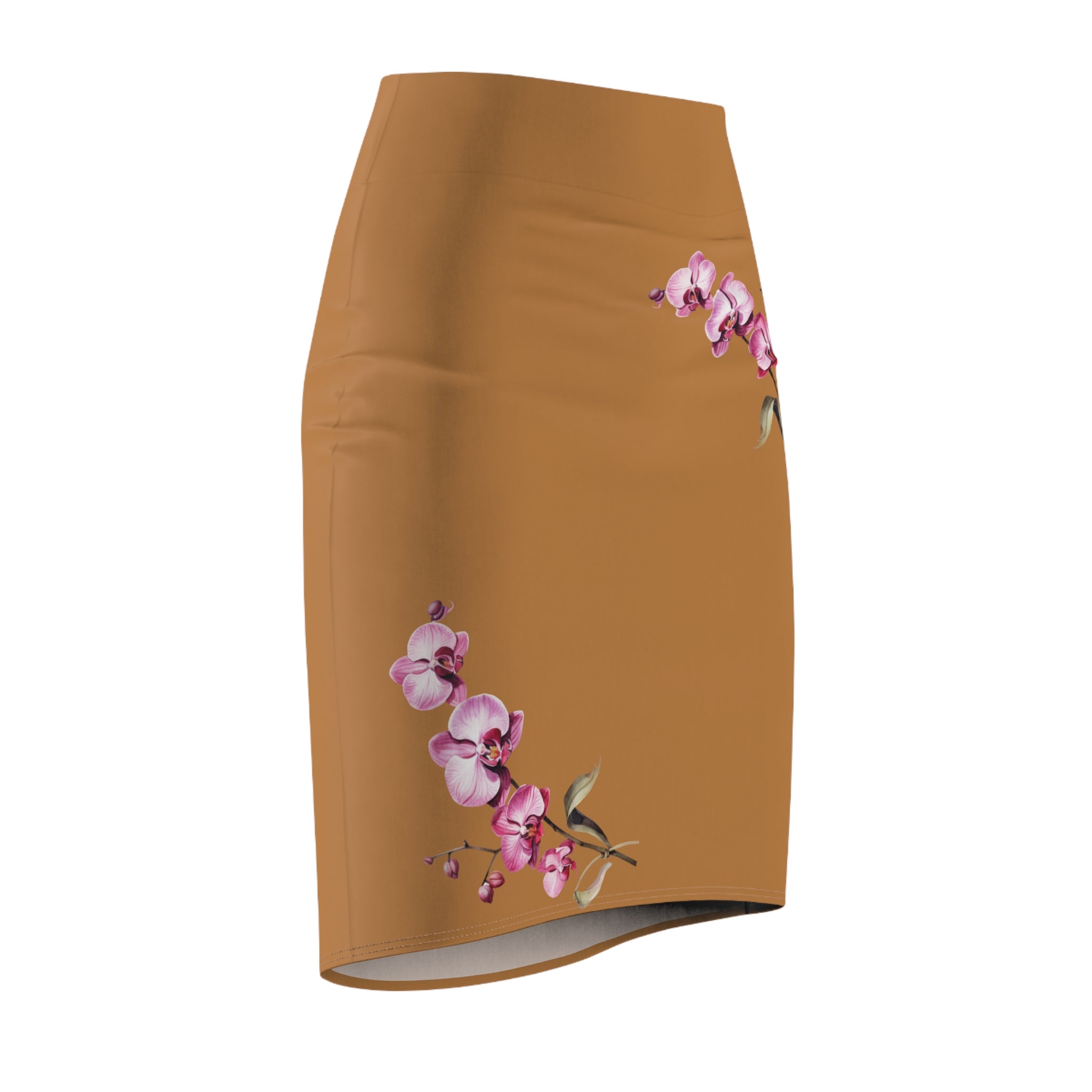 Floral Orchid Women's Pencil Skirt - Elegant Summer Fashion