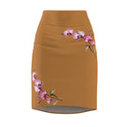 Floral Orchid Women's Pencil Skirt - Elegant Summer Fashion