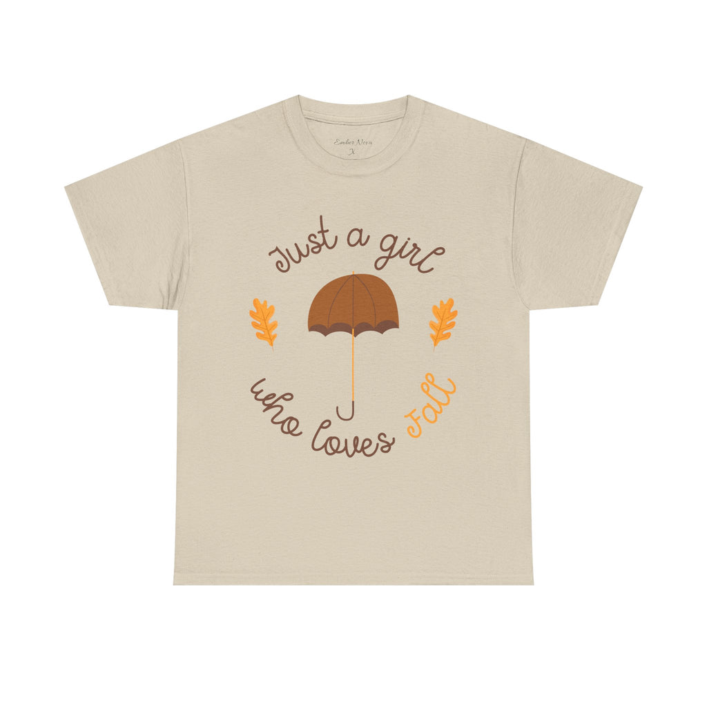 Just a Girl Who Loves Fall Tee, Unisex Autumn T-Shirt, Cozy Casual Wear, Fall Fashion, Gift for Fall Lovers, Seasonal Outfit