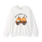 Autumn Love Crewneck Sweatshirt | Cozy Fall Apparel, Pumpkin Sweater, Harvest Gift, Thanksgiving Clothing, Seasonal Fashion