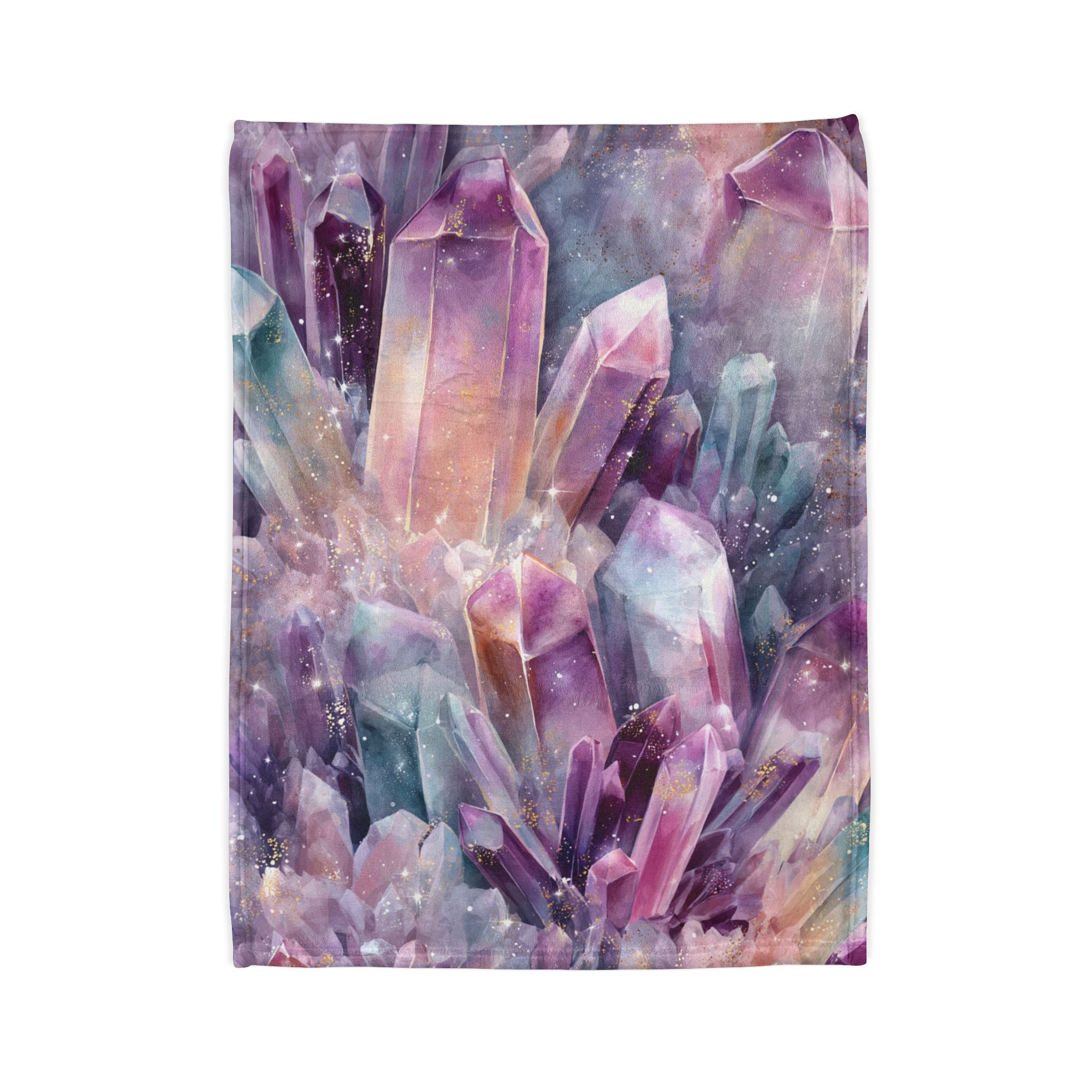 Crystal Cluster Blanket — Purple Gemstone Plush Throw
