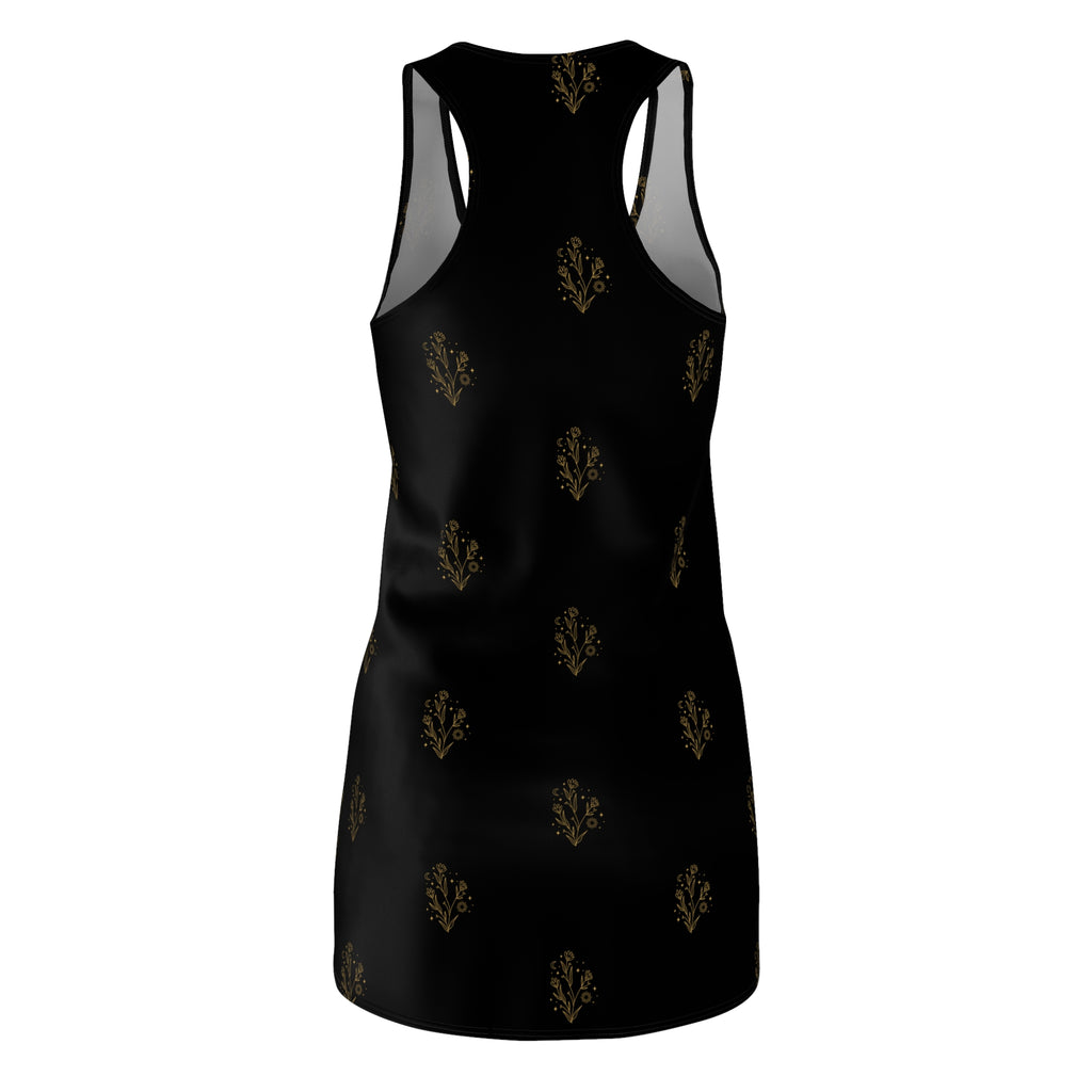 Elegant Floral Pattern Racerback Dress for Women