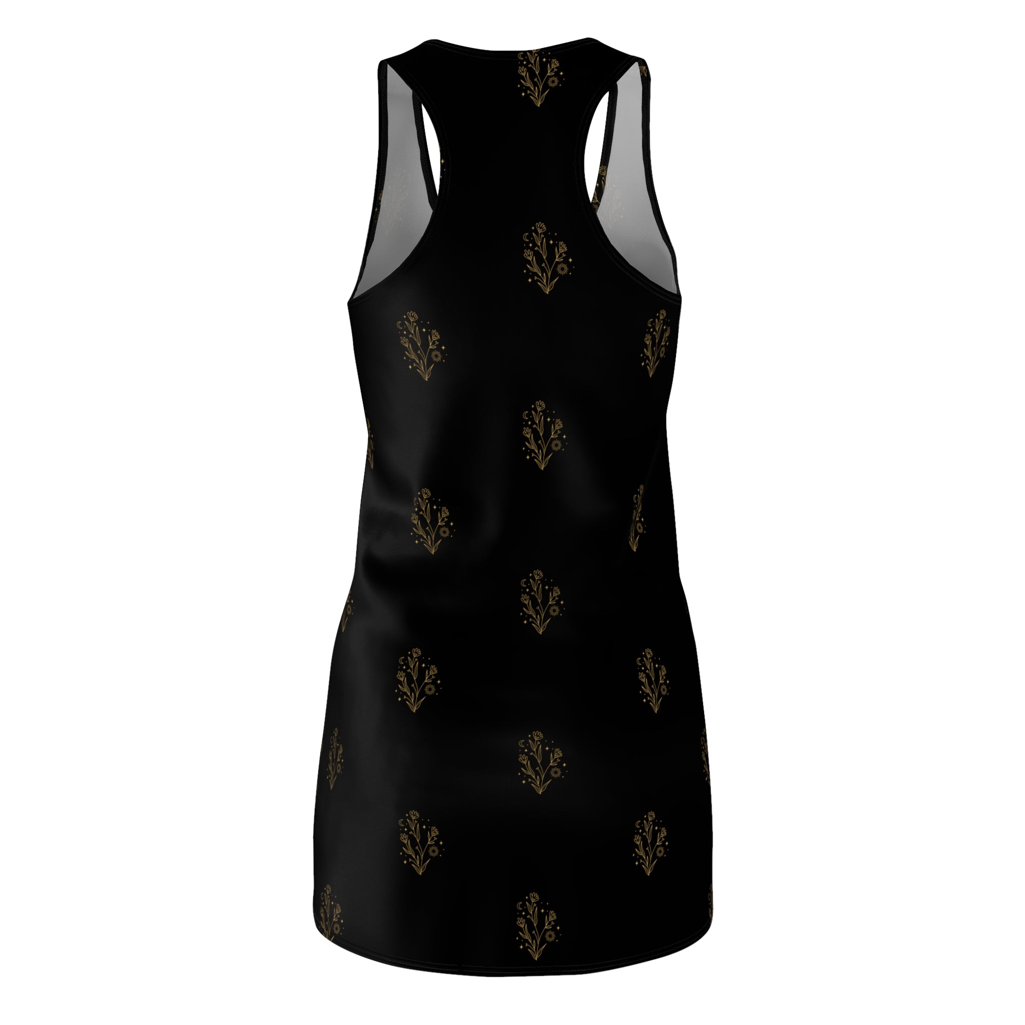 Elegant Floral Pattern Racerback Dress for Women