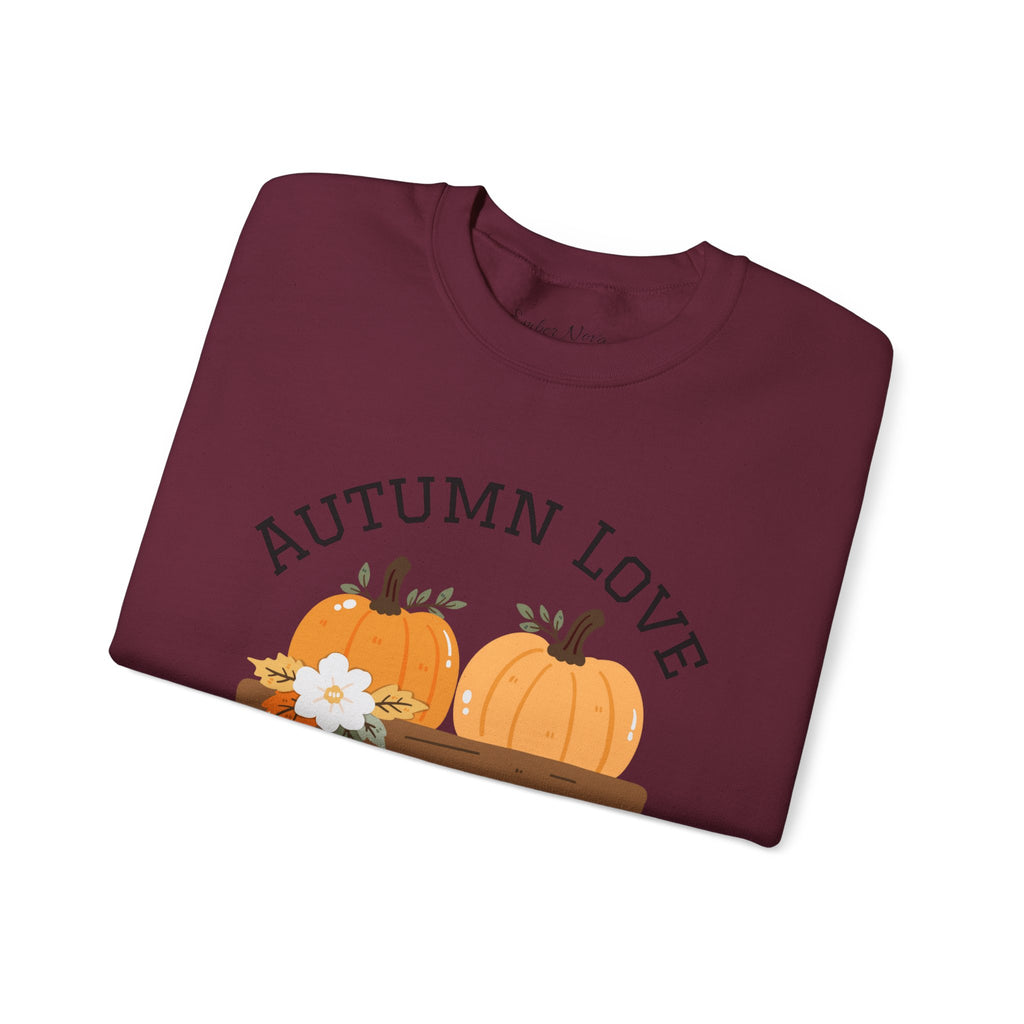 Autumn Love Crewneck Sweatshirt | Cozy Fall Apparel, Pumpkin Sweater, Harvest Gift, Thanksgiving Clothing, Seasonal Fashion