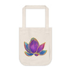 Colorful Lotus Organic Canvas Tote Bag