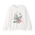 Floral Snake Crewneck Sweatshirt — Watercolor Botanical & Serpent Design