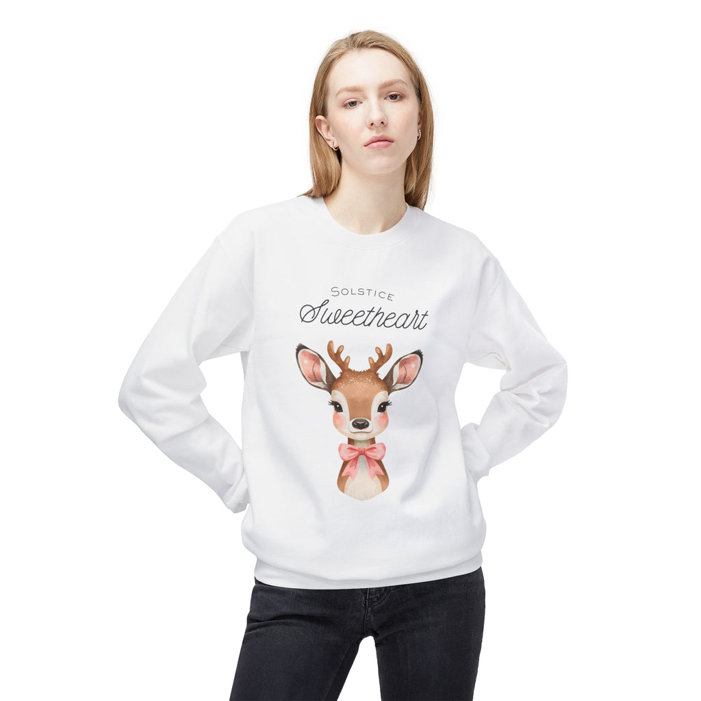 Sweatshirt — Solstice Sweetheart Reindeer Crewneck Holiday Sweater