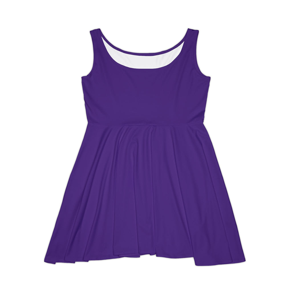 Celestial Women's Skater Dress - AOP Purple Dress with Star and Sun Design