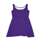 Celestial Women's Skater Dress - AOP Purple Dress with Star and Sun Design