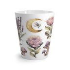 Floral Moon Latte Mug — Lavender, Roses & Mushroom Botanical Ceramic Cup