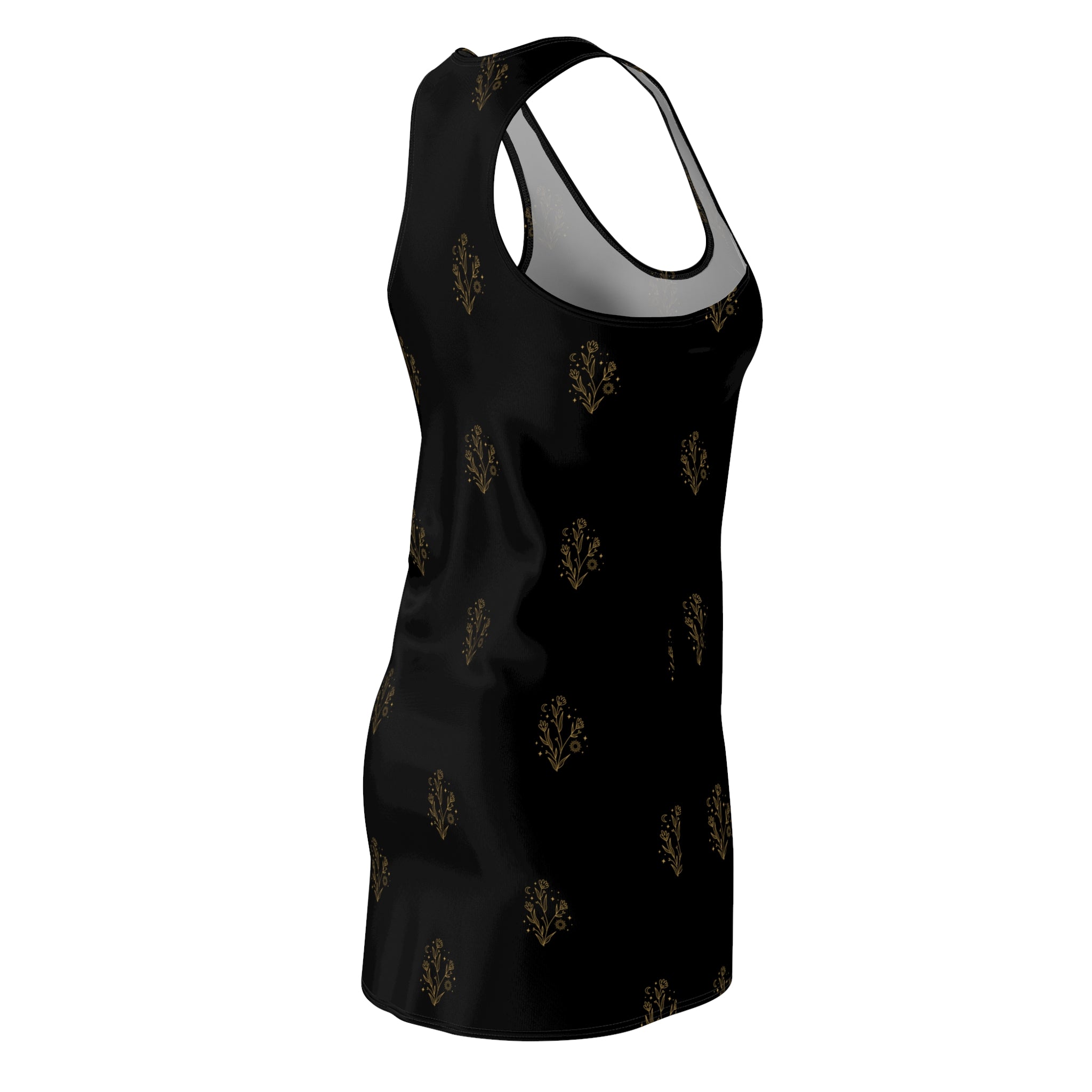 Elegant Floral Pattern Racerback Dress for Women