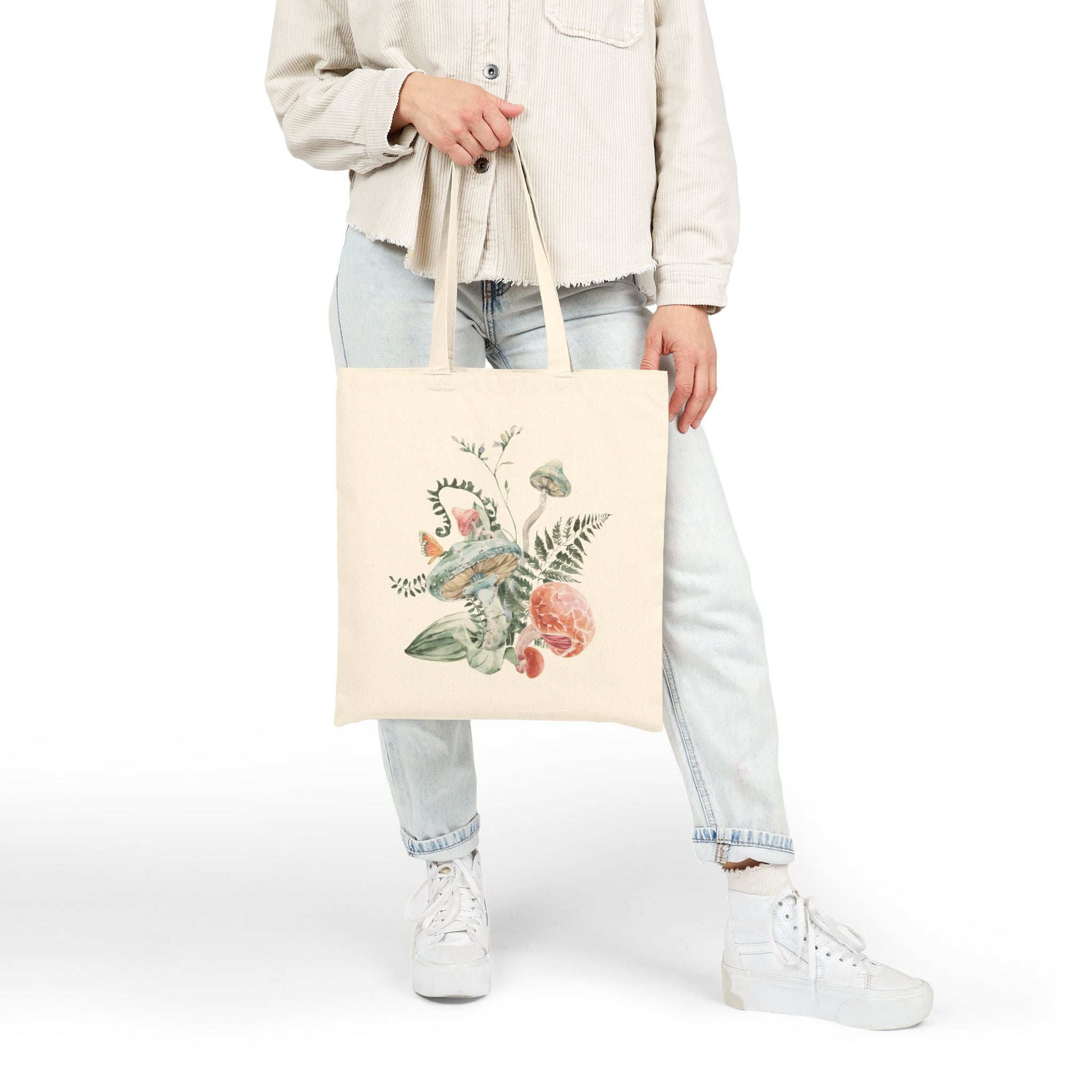 Floral Design Cotton Canvas Tote Bag