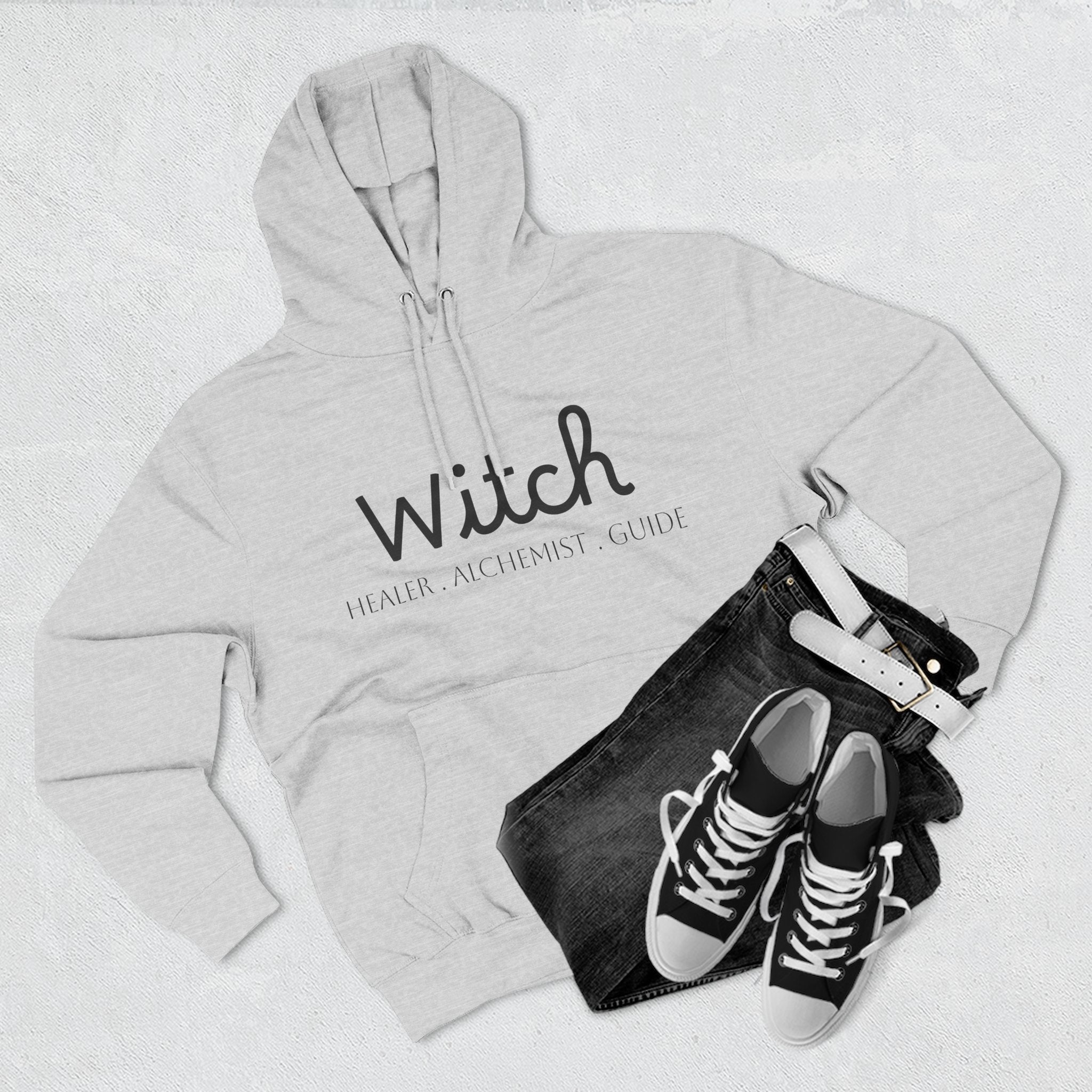 Witch Fleece Hoodie - Cozy Spellbinding Apparel for Witches, Gifts for Halloween, Winter Wear, Spiritual Gathering