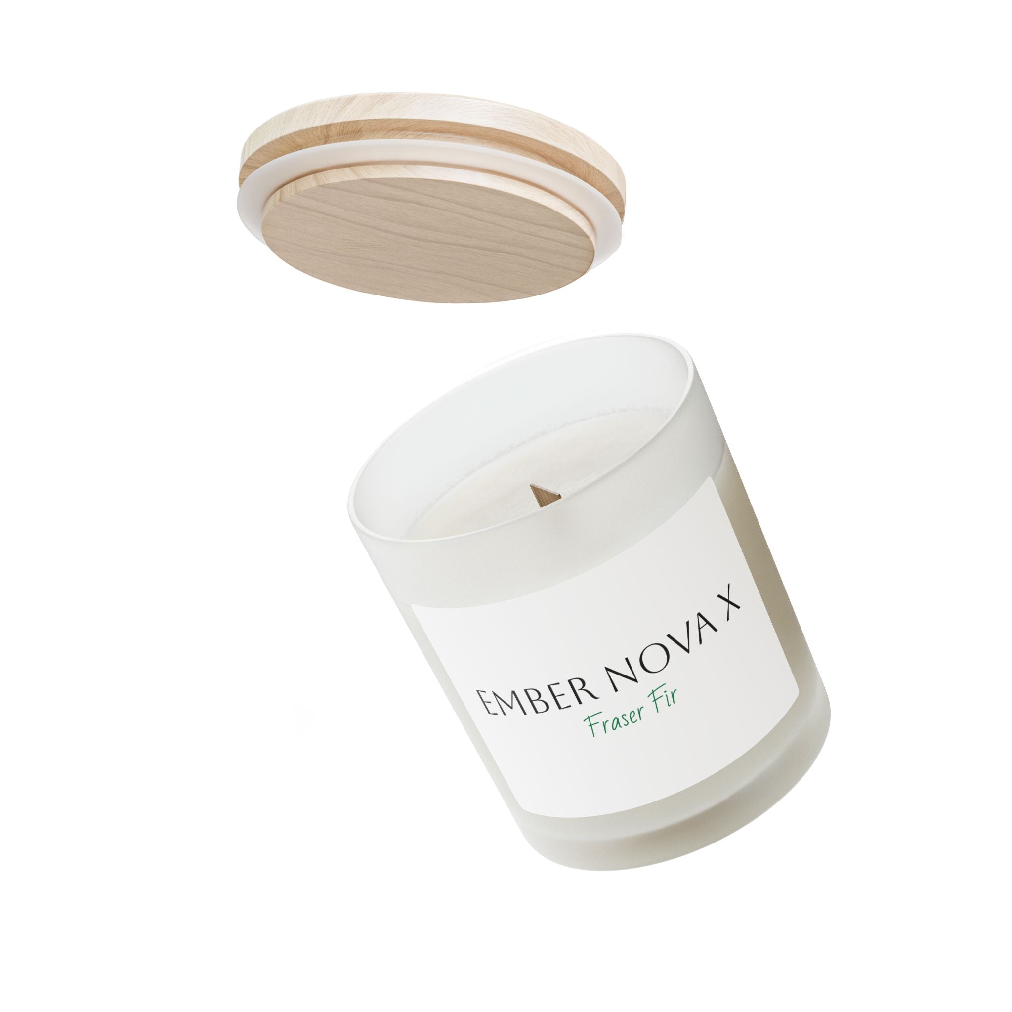 Fraser Fir Candle - 11oz Frosted Glass Scented Candle for Cozy Atmosphere, Perfect for Holidays & Home Décor