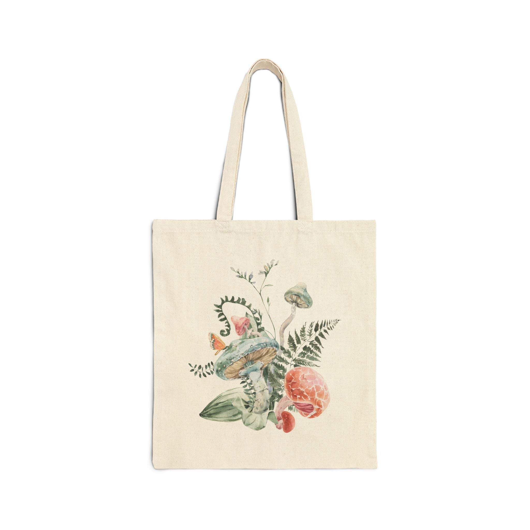 Floral Design Cotton Canvas Tote Bag