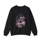 Floral Moon & Mushrooms Sweatshirt — Purple Rose Botanical Crewneck